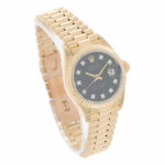 Rolex Lady-Datejust 26 Ref. 69178 Gold 18K Black Diamaond Dial President ca.1988 - Bild 3 Vorschau