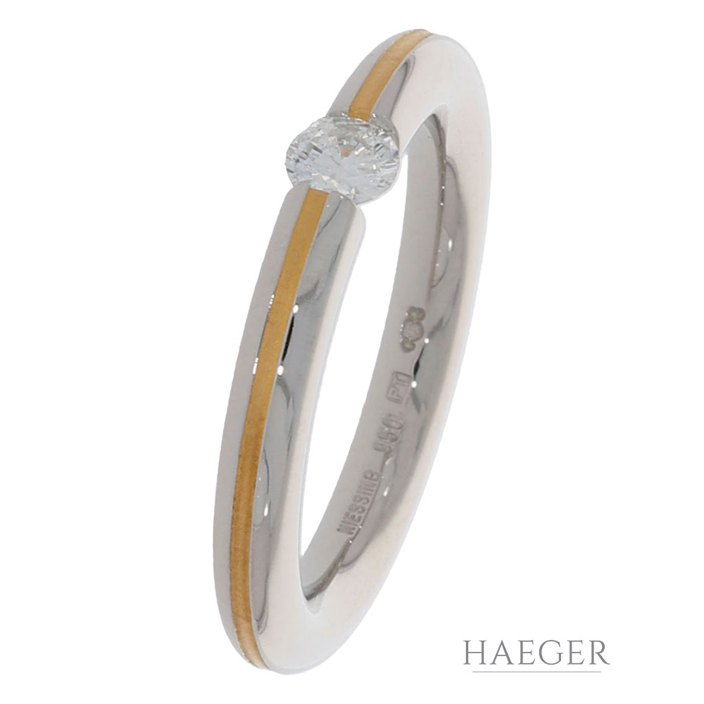 Niessing Spannring Gr.56 Platin 950 mit 0,26ct Diamant