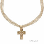 Wempe Kette mit Kreuzanhänger Gelbgold 18K mit 1ct Diamanten und Zert. - Bild 2 Vorschau