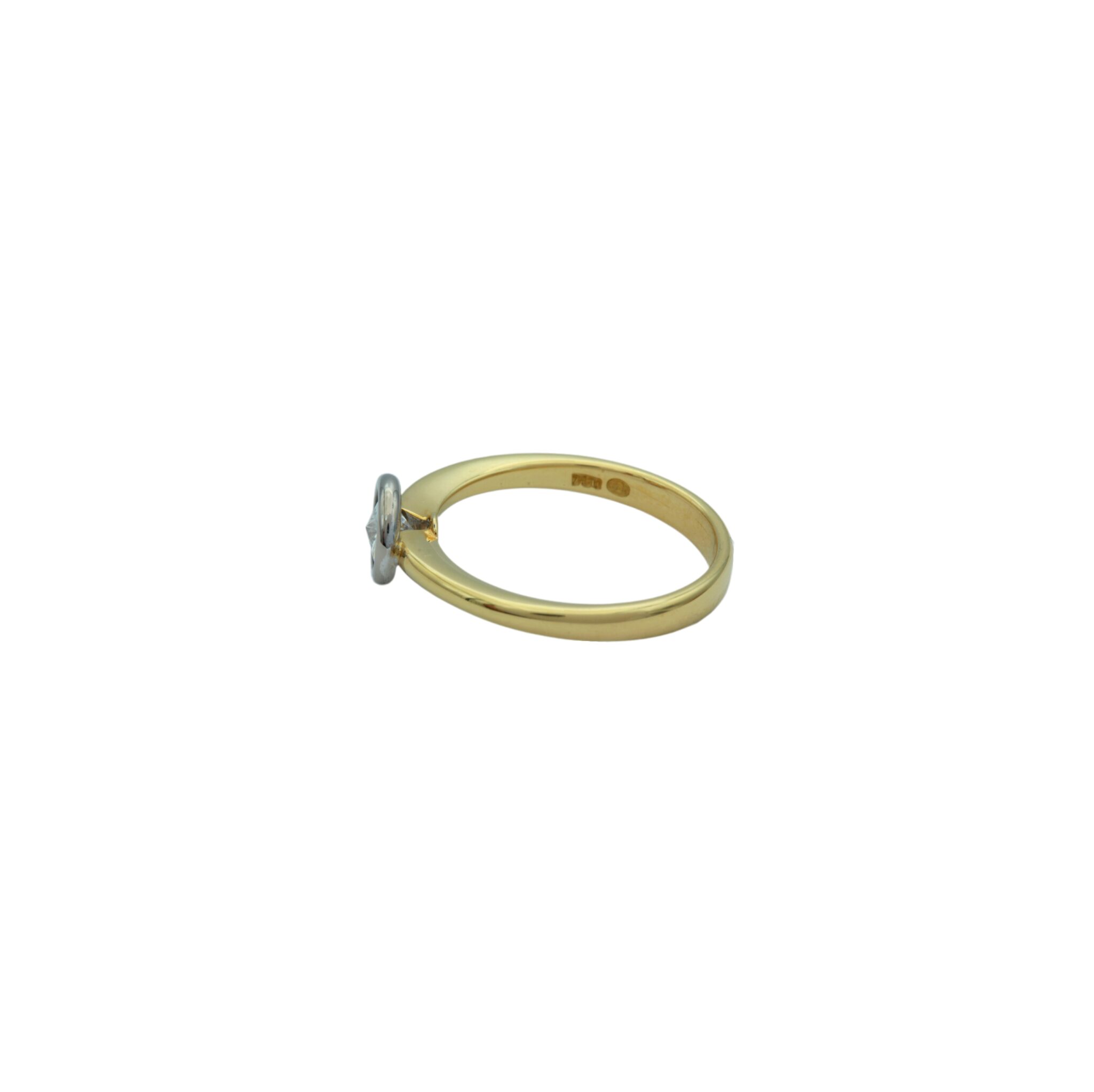 Solitärring Bicolor 750 / 18K mit 0,55ct Diamant - Bild 3