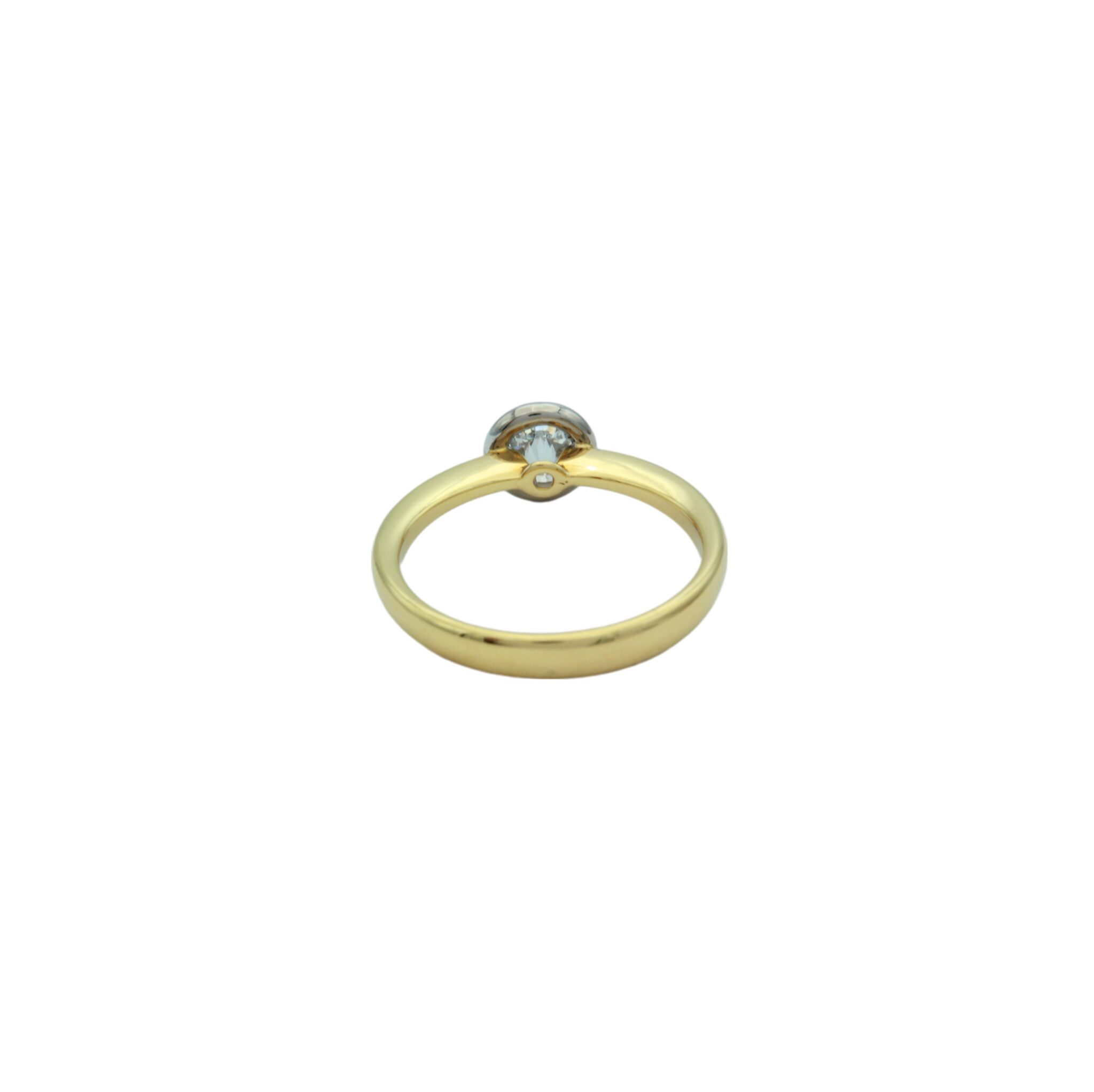 Solitärring Bicolor 750 / 18K mit 0,55ct Diamant - Bild 4