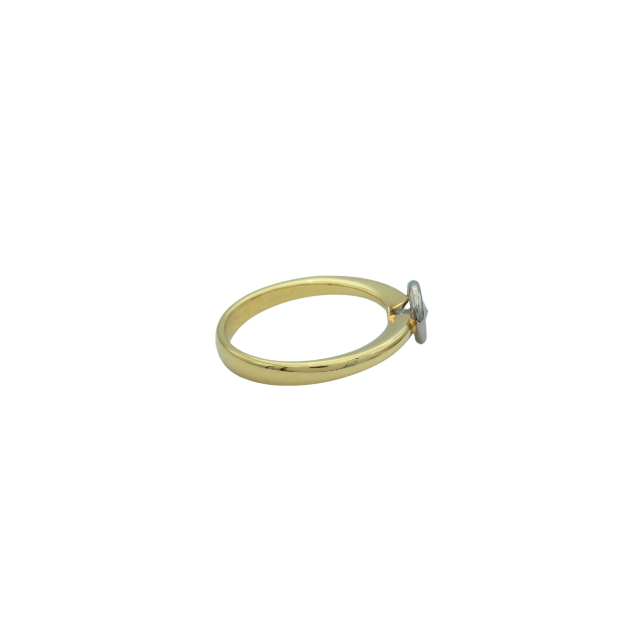 Solitärring Bicolor 750 / 18K mit 0,55ct Diamant - Bild 2