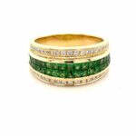 Tsavorit Ring Gr.63 ca. 0,40 ct Diamanten Gelbgold 750/18K Vorschau