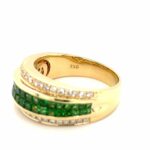 Tsavorit Ring Gr.63 ca. 0,40 ct Diamanten Gelbgold 750/18K - Bild 4 Vorschau