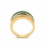 Tsavorit Ring Gr.63 ca. 0,40 ct Diamanten Gelbgold 750/18K - Bild 6 Vorschau