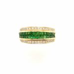 Tsavorit Ring Gr.63 ca. 0,40 ct Diamanten Gelbgold 750/18K - Bild 2 Vorschau