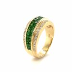 Tsavorit Ring Gr.63 ca. 0,40 ct Diamanten Gelbgold 750/18K - Bild 3 Vorschau