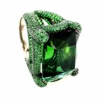 Turmalin Ring Gr. 63 ca. 11,77 ct Tsavorit Weißgold 750/ 18K - Bild 7 Vorschau
