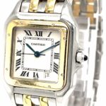 Cartier Panthere Stahl/Gold 2 row Gold, Ref 187949 27mm Vintage old school ca. 1990 - Bild 2 Vorschau