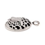 Diamant Anhänger ca. 2 ct Leopardenkopf Onyx Smaragden Weißgold 750/ 18K - Bild 3 Vorschau
