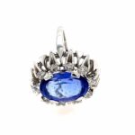Saphir Ring ca. 0,60 ct Brillanten Entourage Ring Weißgold 585/ 14K - Bild 4 Vorschau