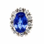 Saphir Ring ca. 0,60 ct Brillanten Entourage Ring Weißgold 585/ 14K Vorschau