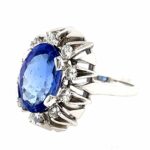 Saphir Ring ca. 0,60 ct Brillanten Entourage Ring Weißgold 585/ 14K - Bild 3 Vorschau