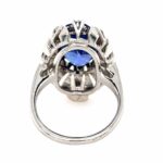 Saphir Ring ca. 0,60 ct Brillanten Entourage Ring Weißgold 585/ 14K - Bild 5 Vorschau