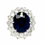 Saphir Ring ca. 13 ct Gr.55 ca. 4,12 ct Brillanten Platin 830 Vorschau