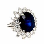 Saphir Ring ca. 13 ct Gr.55 ca. 4,12 ct Brillanten Platin 830 - Bild 3 Vorschau