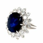 Saphir Ring ca. 13 ct Gr.55 ca. 4,12 ct Brillanten Platin 830 - Bild 2 Vorschau
