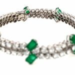 Smaragd Armband 18,3 cm ca. 5,10 ct Diamanten Weißgold 750/18K - Bild 2 Vorschau