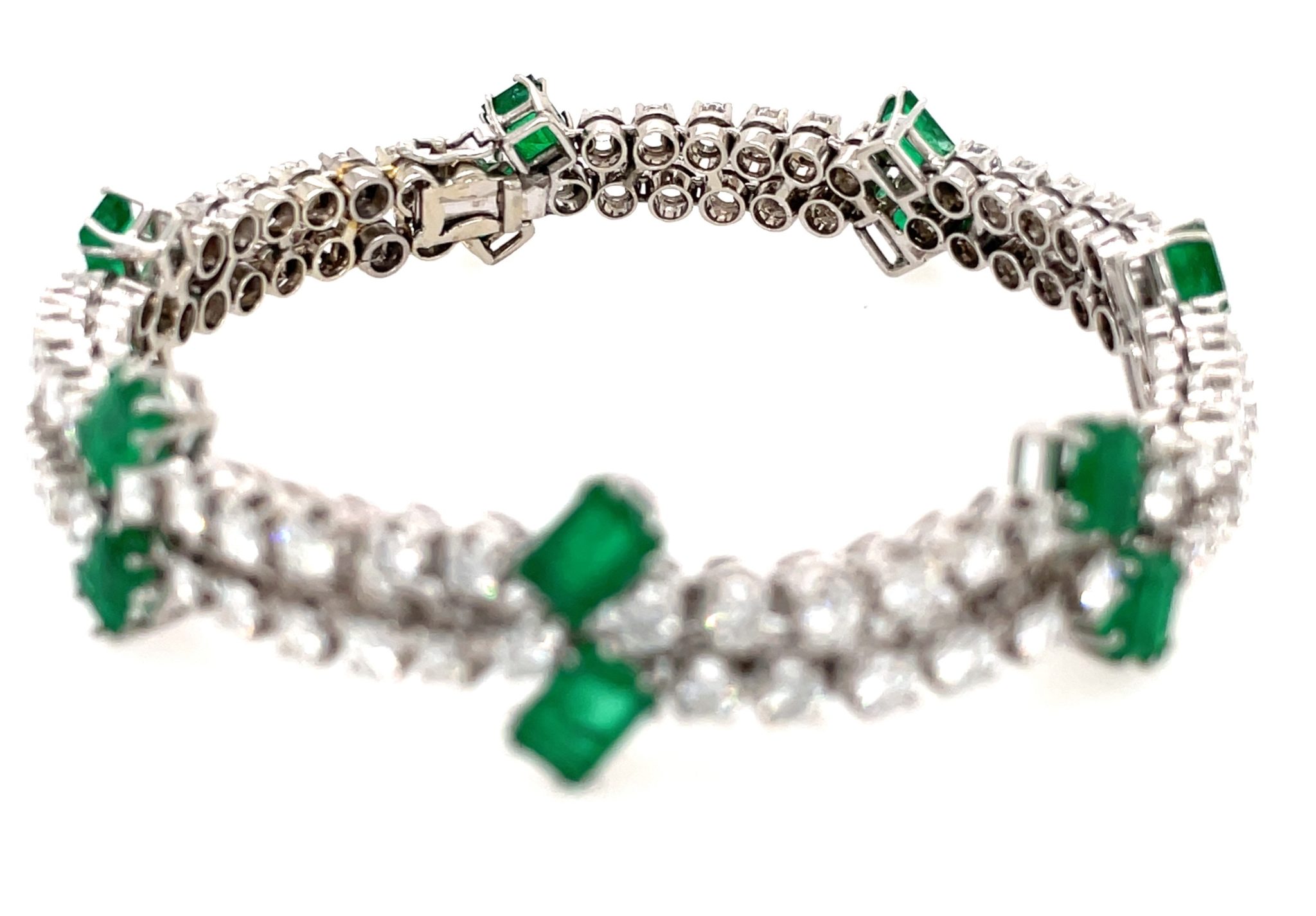 Smaragd Armband 18,3 cm ca. 5,10 ct Diamanten Weißgold 750/18K - Bild 2