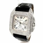 Cartier Santos 100 Xl Ref. 2740 W20090X8 Chronograph Stahl Diamond Iced Out Full Set - Bild 3 Vorschau