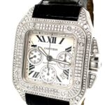Cartier Santos 100 Xl Ref. 2740 W20090X8 Chronograph Stahl Diamond Iced Out Full Set - Bild 4 Vorschau