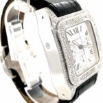 Cartier Santos 100 Xl Ref. 2740 W20090X8 Chronograph Stahl Diamond Iced Out Full Set - Bild 6 Vorschau