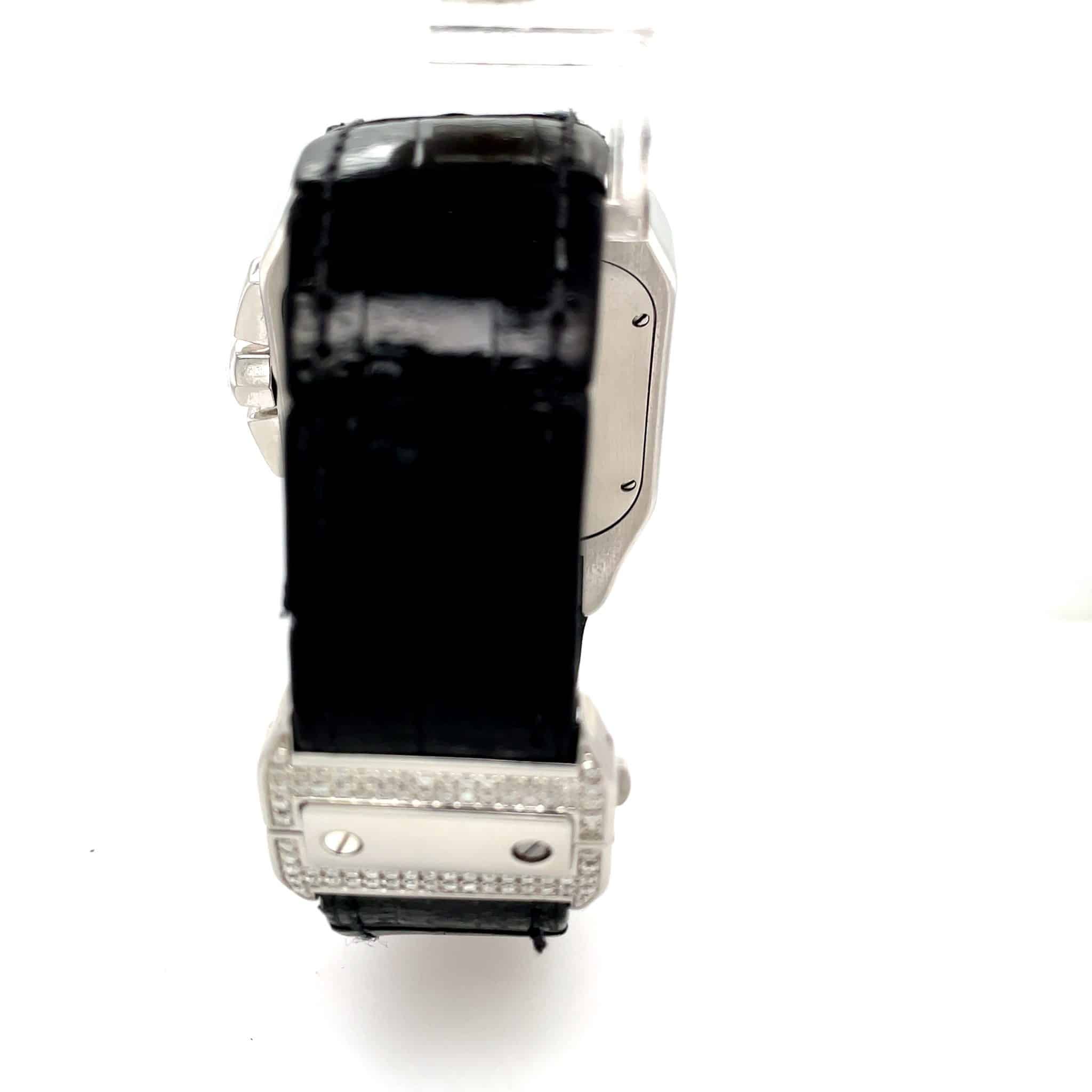 Cartier Santos 100 Xl Ref. 2740 W20090X8 Chronograph Stahl Diamond Iced Out Full Set - Bild 10