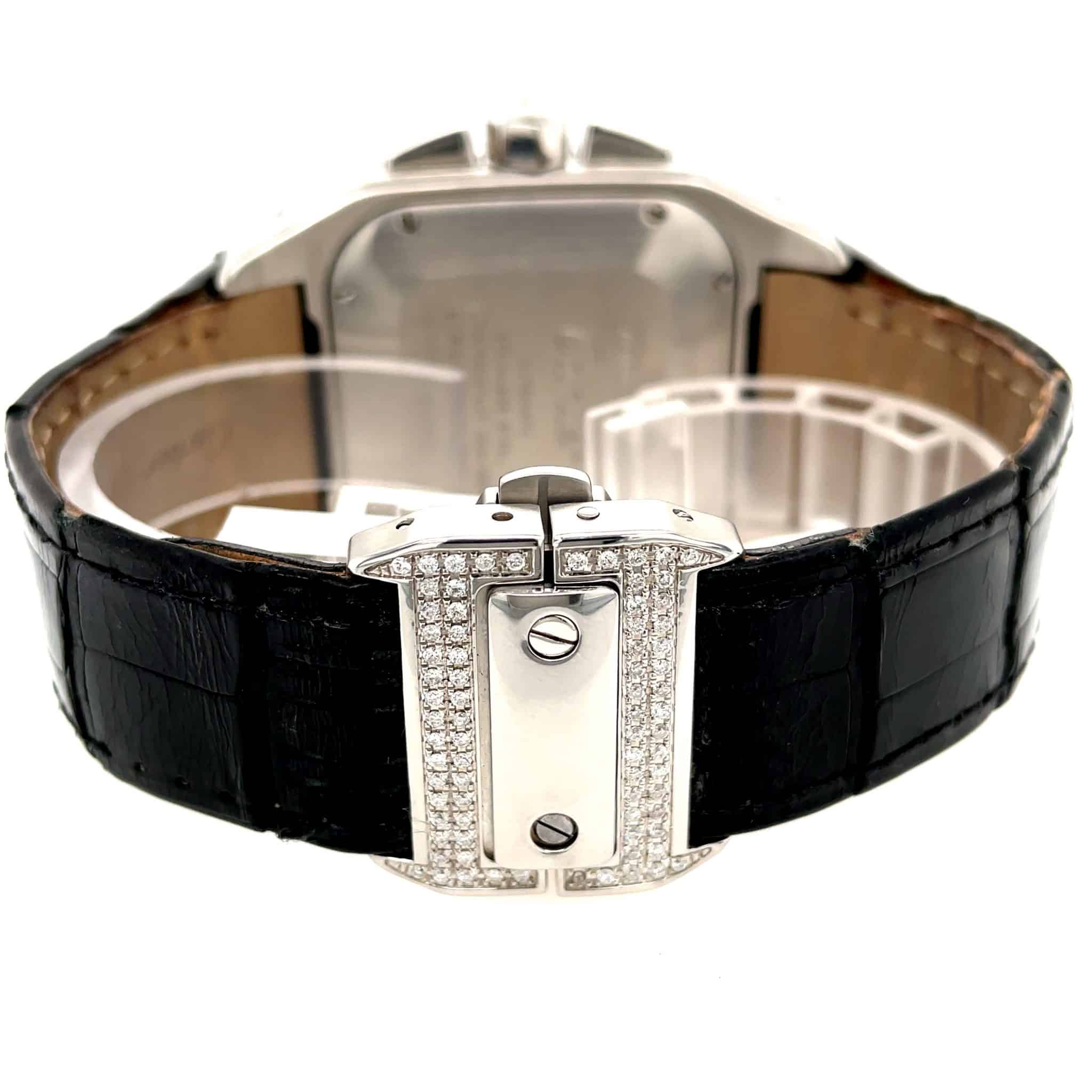 Cartier Santos 100 Xl Ref. 2740 W20090X8 Chronograph Stahl Diamond Iced Out Full Set - Bild 11
