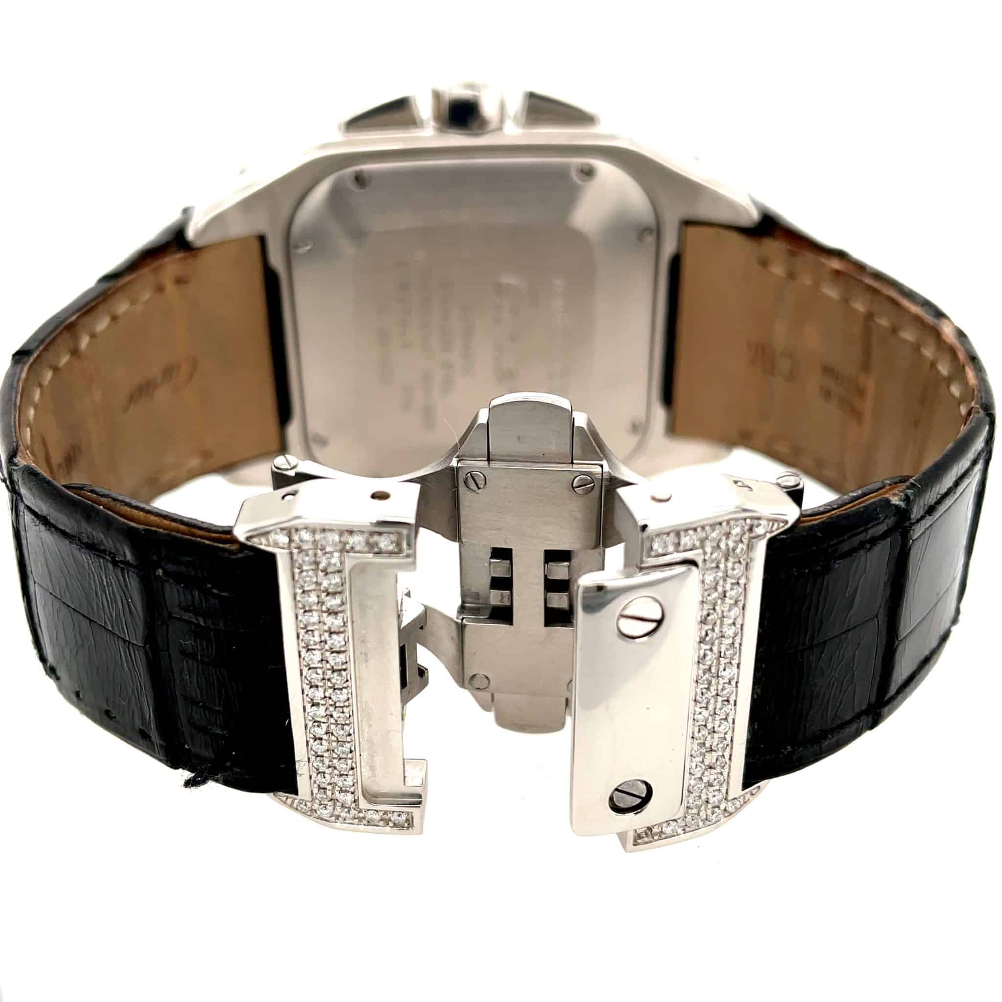 Cartier Santos 100 Xl Ref. 2740 W20090X8 Chronograph Stahl Diamond Iced Out Full Set - Bild 16