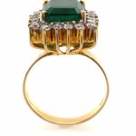 Smaragd Ring im Kissenschliff ca. 0,60 ct Brillanten 585/14 Gelbgold - Bild 4 Vorschau