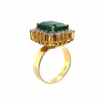 Smaragd Ring im Kissenschliff ca. 0,60 ct Brillanten 585/14 Gelbgold - Bild 5 Vorschau