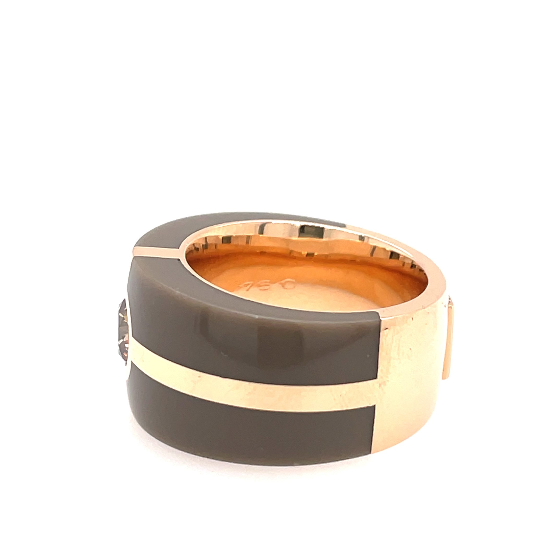 Carsten Fischer Ring Gr.57 ca. 1,0 ct braunem Diamant Gelbgold 750/ 18K - Bild 3