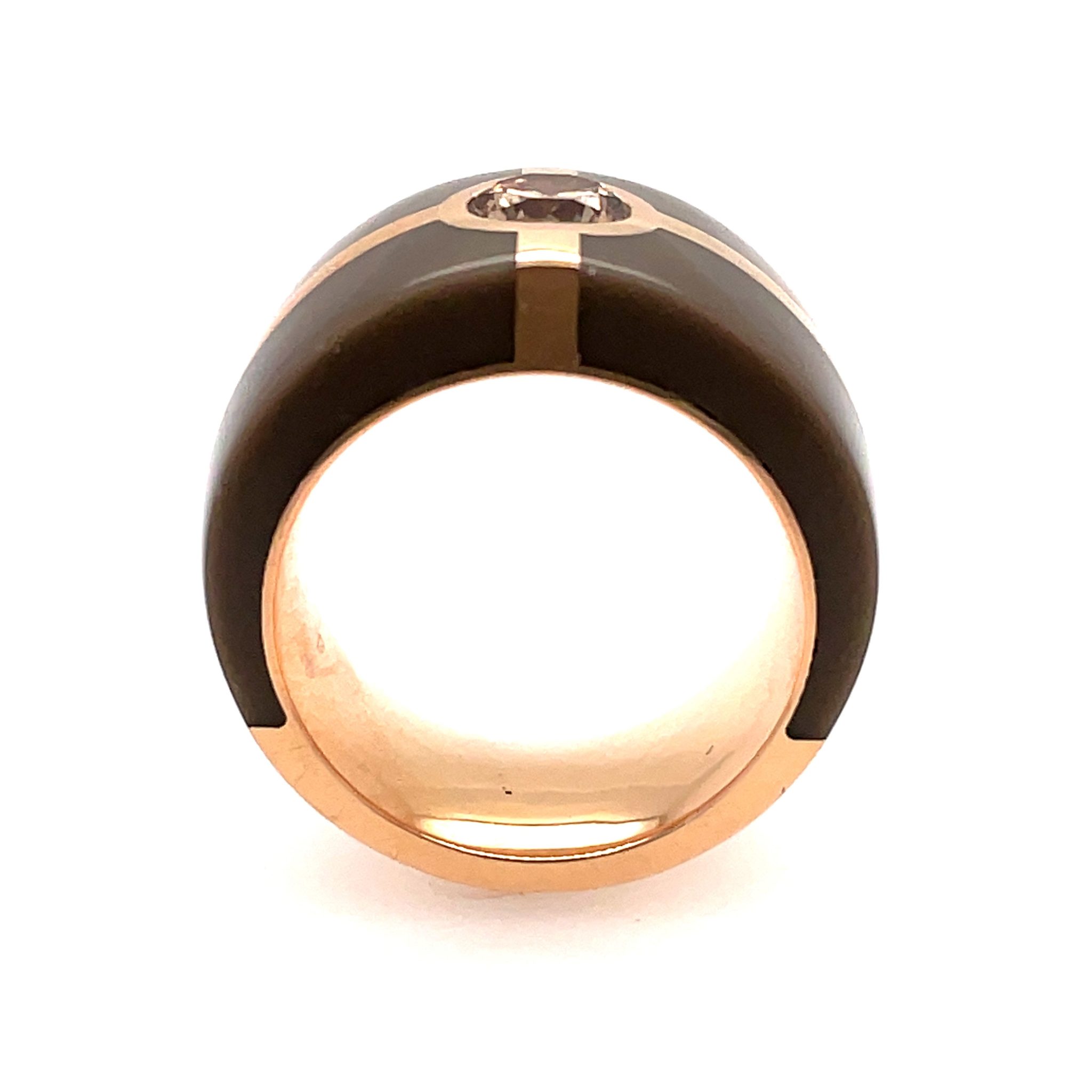 Carsten Fischer Ring Gr.57 ca. 1,0 ct braunem Diamant Gelbgold 750/ 18K - Bild 4