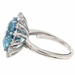 Aquamarin Ring ca. 6,5 ct Gr. 51 ca. 0,70 ct Diamanten Weißgold 585/ 14K - Bild 3 Vorschau