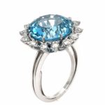 Aquamarin Ring ca. 6,5 ct Gr. 51 ca. 0,70 ct Diamanten Weißgold 585/ 14K - Bild 2 Vorschau