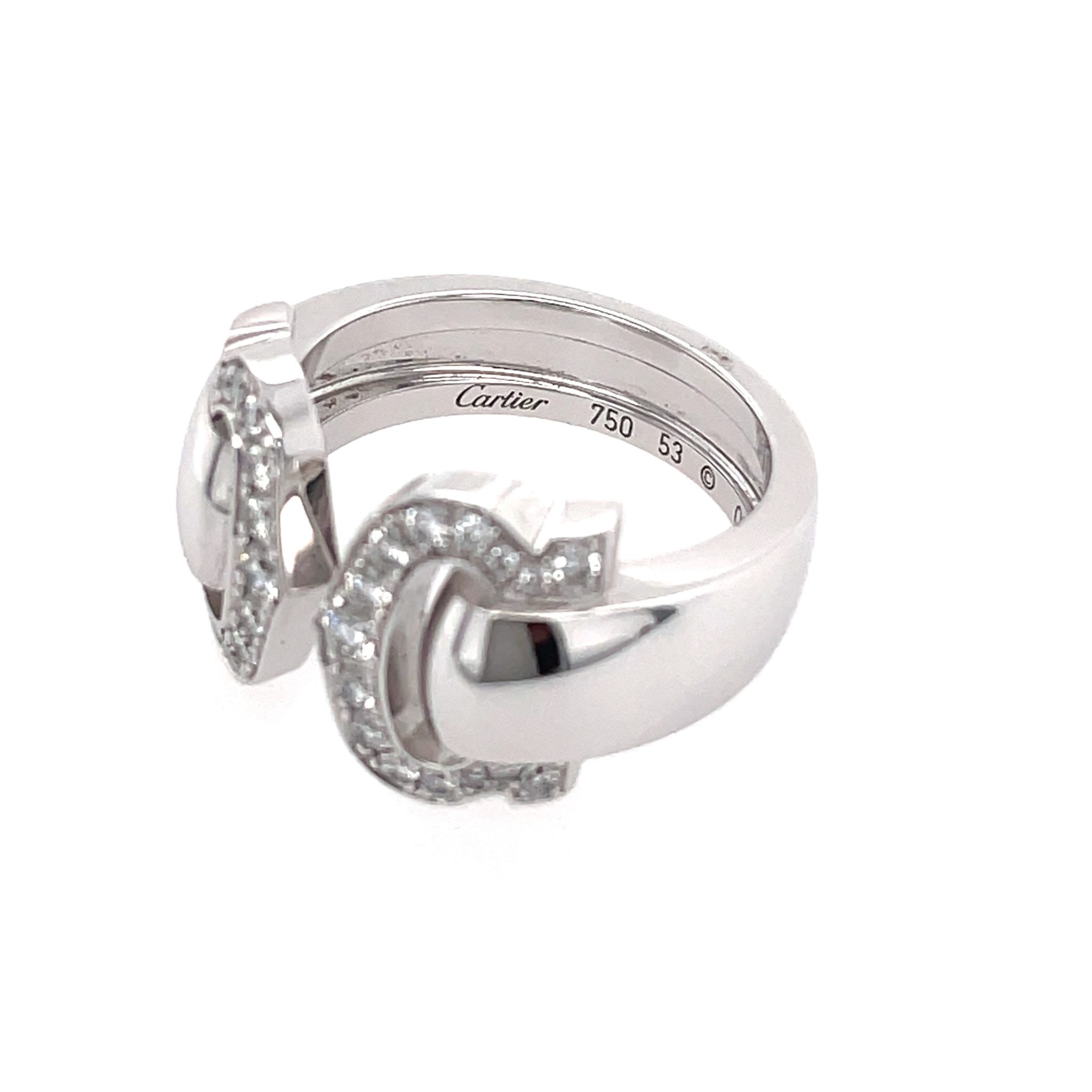 Cartier „C“ Ring Gr. 54 ca. 0,50 ct Diamanten Weißgold 750/ 18K - Bild 3