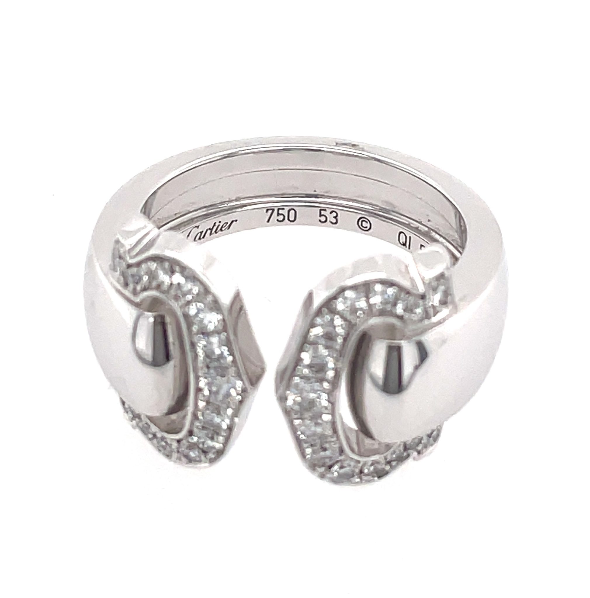 Cartier „C“ Ring Gr. 54 ca. 0,50 ct Diamanten Weißgold 750/ 18K - Bild 2