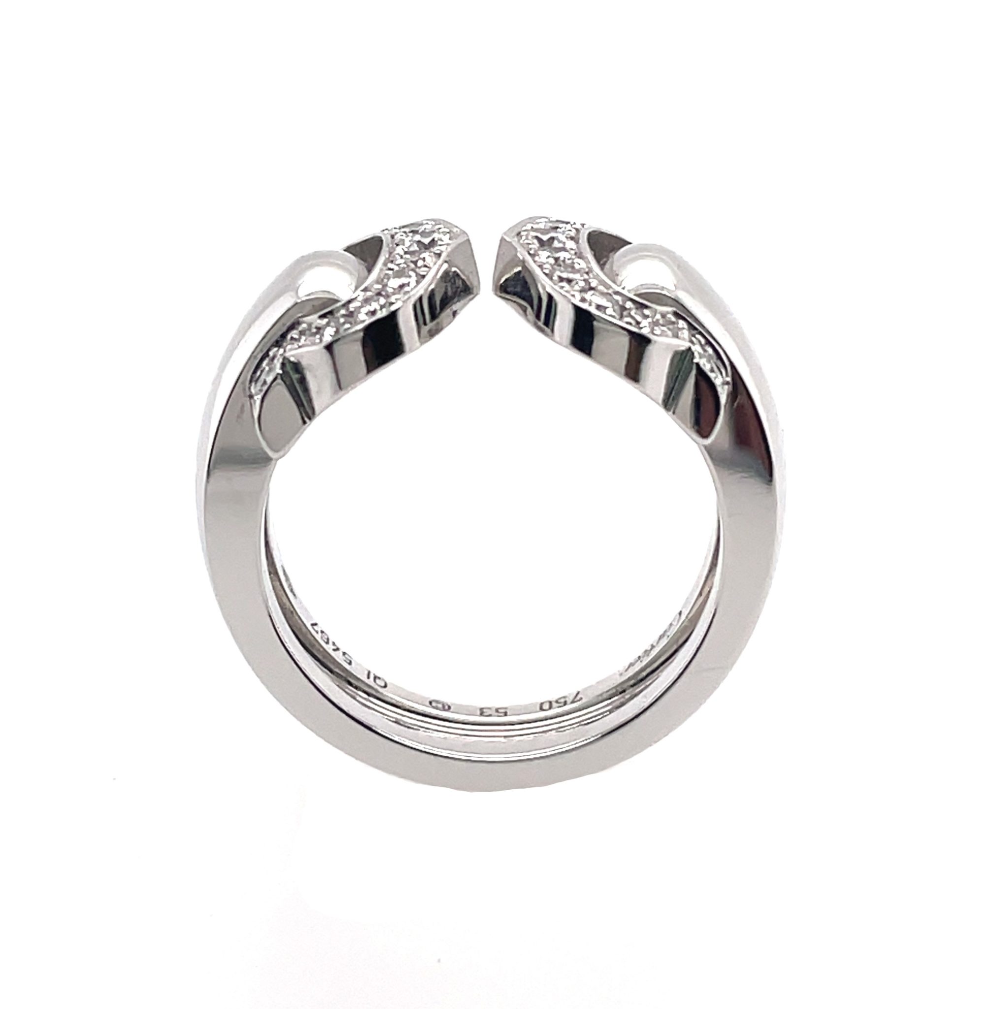 Cartier „C“ Ring Gr. 54 ca. 0,50 ct Diamanten Weißgold 750/ 18K - Bild 4