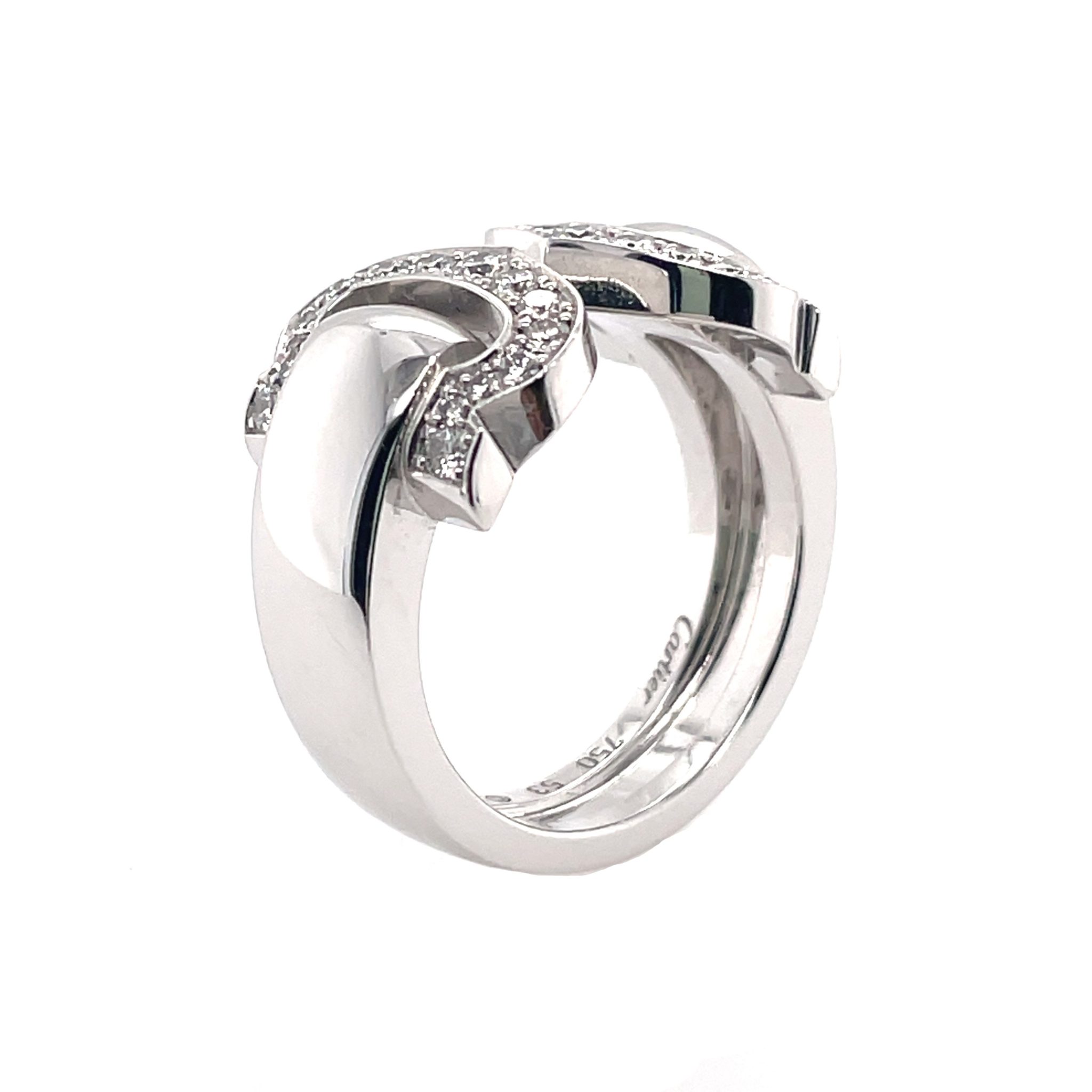 Cartier „C“ Ring Gr. 54 ca. 0,50 ct Diamanten Weißgold 750/ 18K - Bild 5