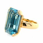 Hornemann Aquamarin ca. 34 ct. Ring Gr. 58 Gelbgold 750/ 18K - Bild 3 Vorschau