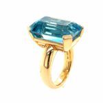 Hornemann Aquamarin ca. 34 ct. Ring Gr. 58 Gelbgold 750/ 18K - Bild 2 Vorschau