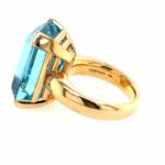 Hornemann Aquamarin ca. 34 ct. Ring Gr. 58 Gelbgold 750/ 18K - Bild 5 Vorschau