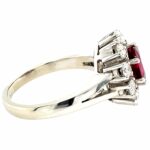 Rubin Ring ca. 0,50 ct Brillanten Entourage Ring Weißgold 750/ 18K - Bild 3 Vorschau