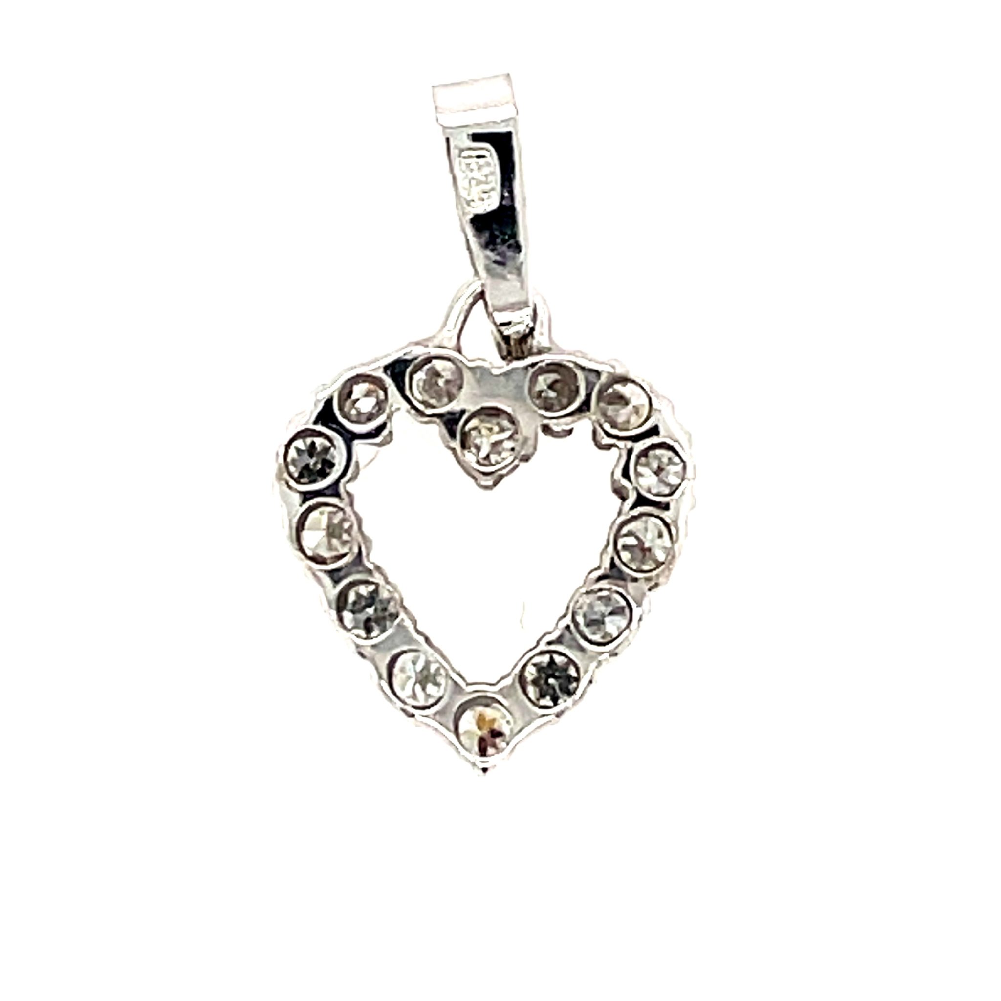 Anhänger „Herz“ ca. 0,50 ct Diamanten Gold Anhänger Weißgold 585/ 14K - Bild 2
