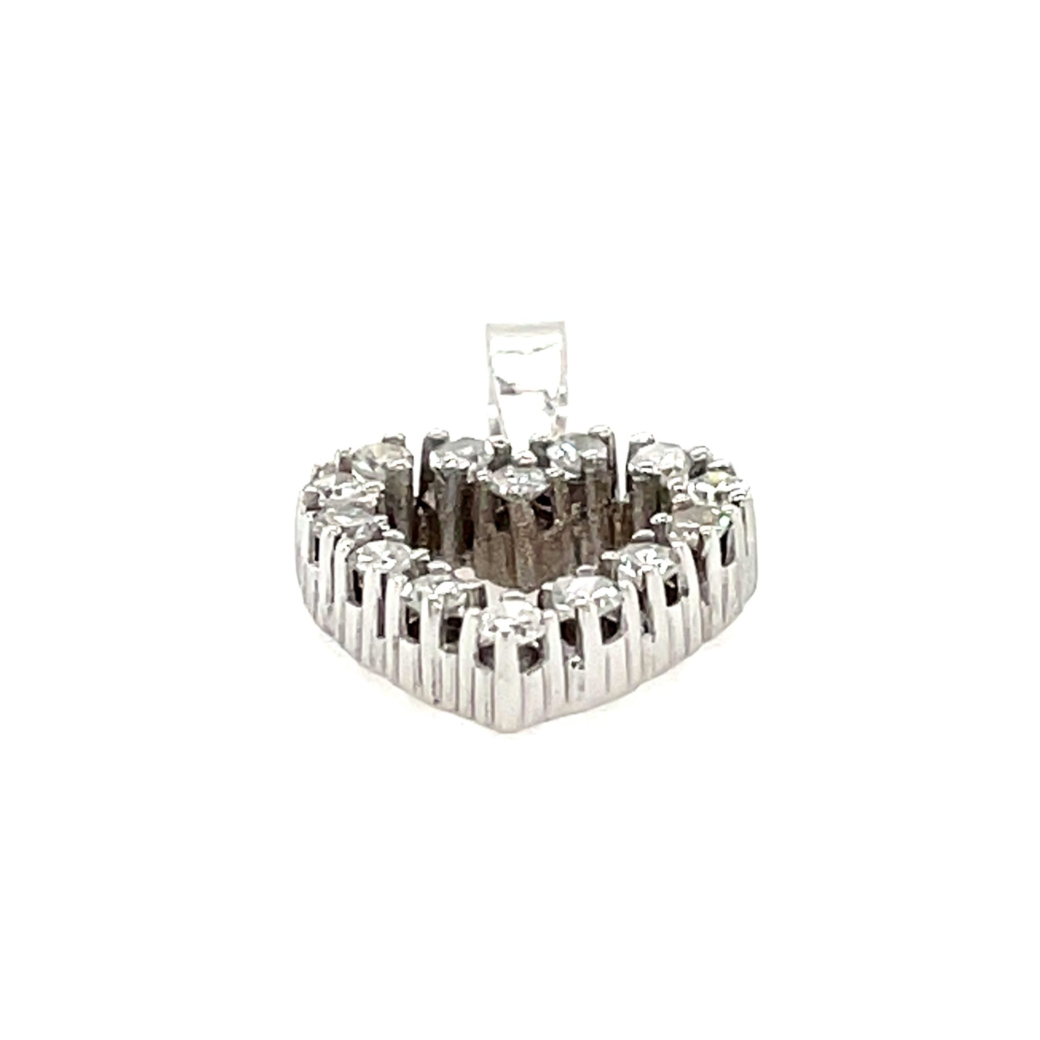 Anhänger „Herz“ ca. 0,50 ct Diamanten Gold Anhänger Weißgold 585/ 14K - Bild 4