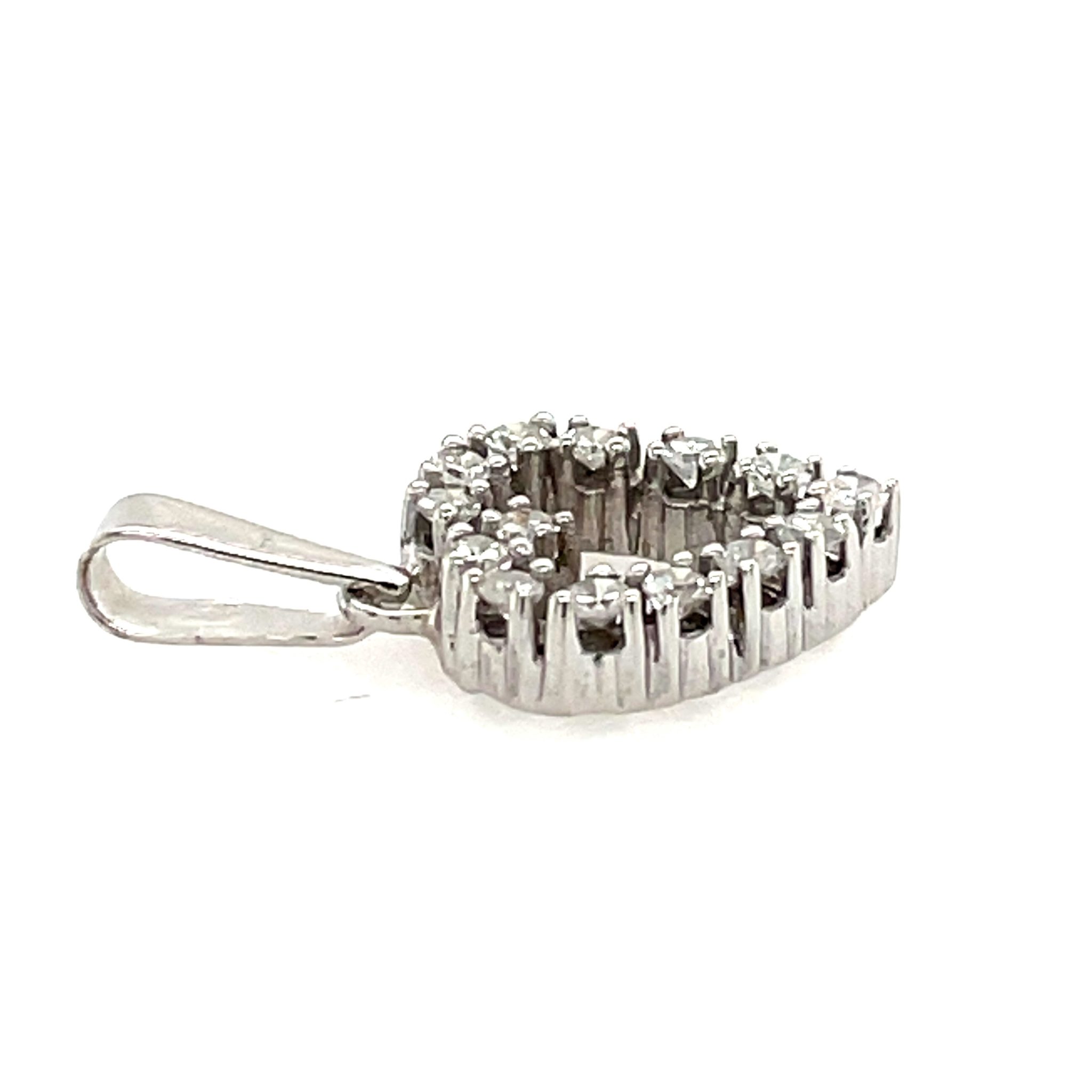 Anhänger „Herz“ ca. 0,50 ct Diamanten Gold Anhänger Weißgold 585/ 14K - Bild 5