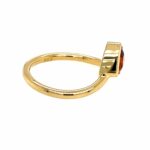 Mandaringranat im Trillantschliff Ring Gr. 51 Gelbgold 750/ 18K - Bild 2 Vorschau