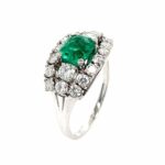 Smaragd Ring Gr.52 ca. 1,14 ct Diamanten Weißgold 585/ 14K - Bild 2 Vorschau