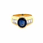 Saphir Ring Gr. 52 ca.0,25ct Diamanten Gelbgold 750/ 18K Vorschau