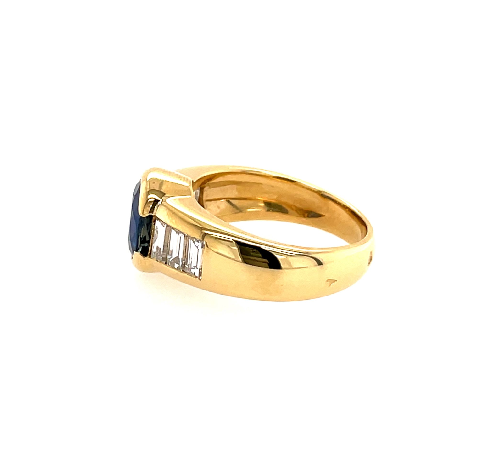 Saphir Ring Gr. 52 ca.0,25ct Diamanten Gelbgold 750/ 18K - Bild 3